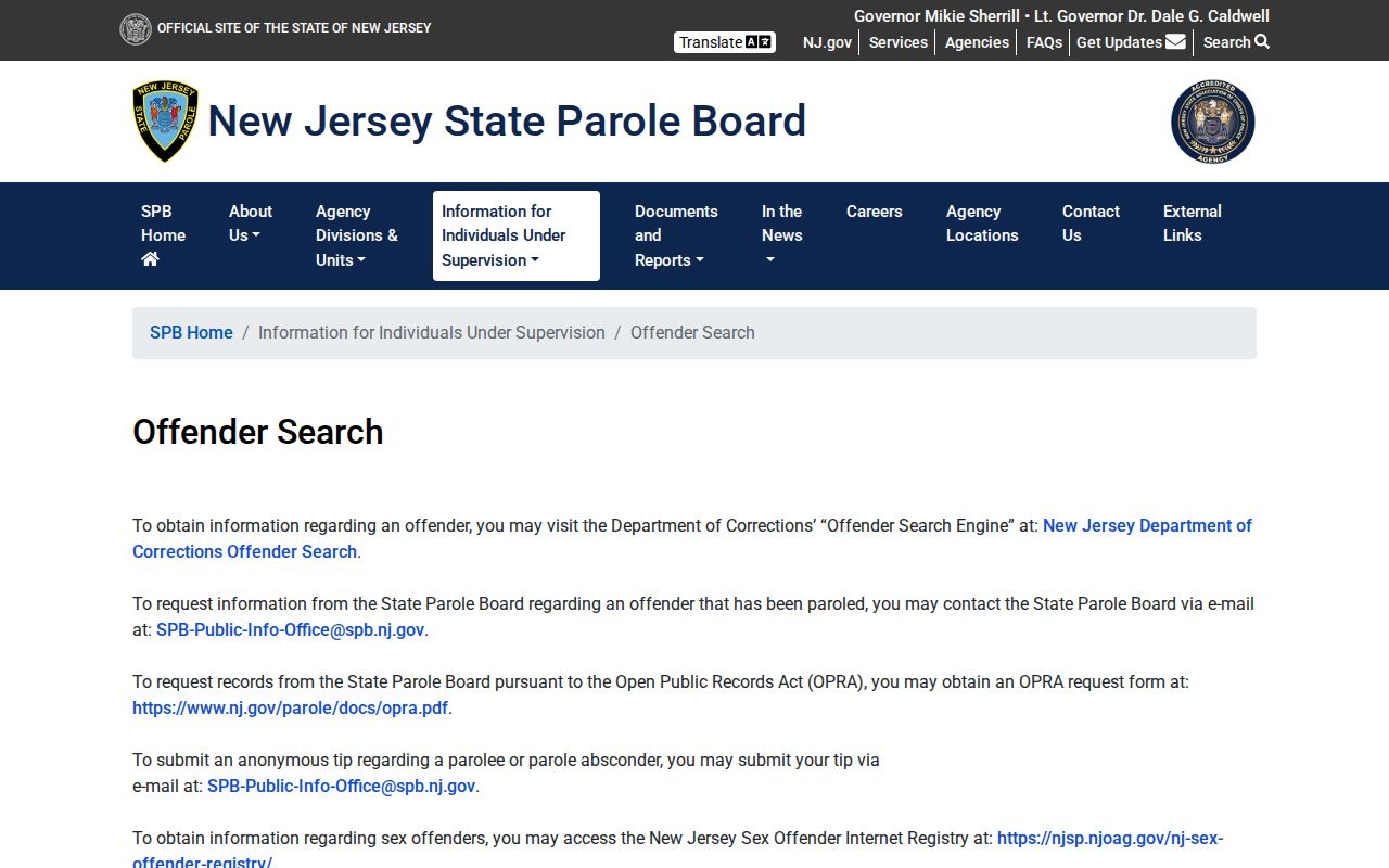 Somerset County arrest record parole and offender status channel