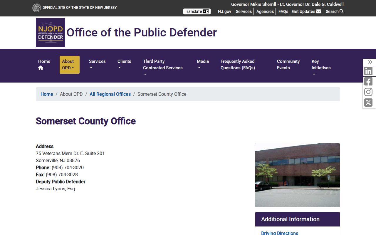Somerset County public defender office information for criminal cases